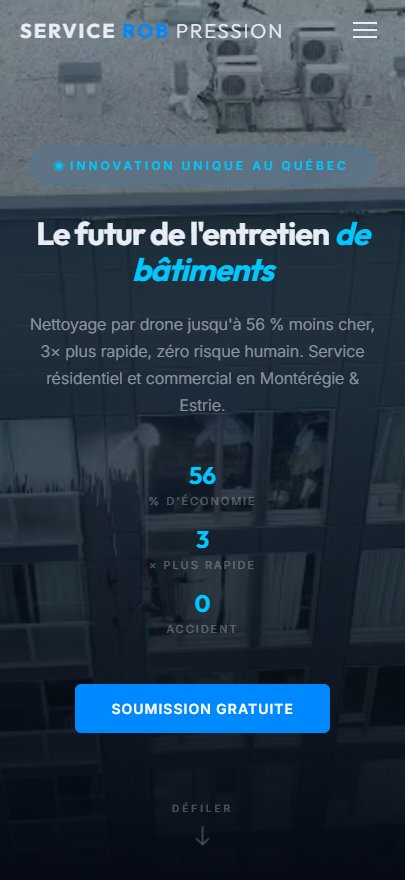 Version mobile du site Rob Pression